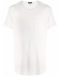 weißes T-Shirt mit einem Rundhalsausschnitt von R13