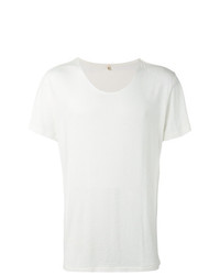 weißes T-Shirt mit einem Rundhalsausschnitt von R13