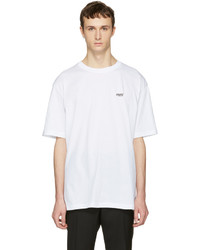 weißes T-Shirt mit einem Rundhalsausschnitt von Raf Simons