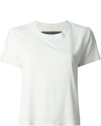weißes T-Shirt mit einem Rundhalsausschnitt von Raquel Allegra