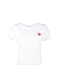 weißes T-Shirt mit einem Rundhalsausschnitt von RE/DONE