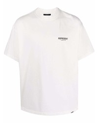 weißes T-Shirt mit einem Rundhalsausschnitt von Represent