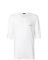 weißes T-Shirt mit einem Rundhalsausschnitt von Riccardo Comi