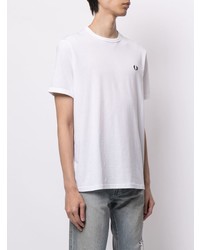 weißes T-Shirt mit einem Rundhalsausschnitt von Fred Perry