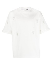weißes T-Shirt mit einem Rundhalsausschnitt von Roberto Cavalli