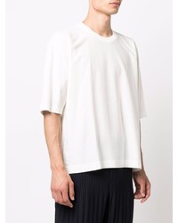 weißes T-Shirt mit einem Rundhalsausschnitt von Issey Miyake