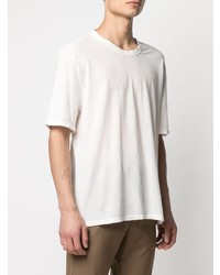 weißes T-Shirt mit einem Rundhalsausschnitt von Laneus