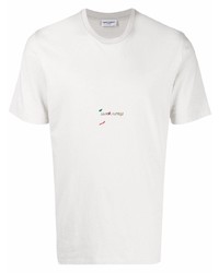 weißes T-Shirt mit einem Rundhalsausschnitt von Saint Laurent