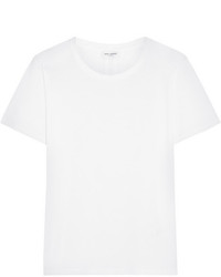 weißes T-Shirt mit einem Rundhalsausschnitt von Saint Laurent