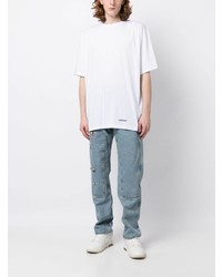 weißes T-Shirt mit einem Rundhalsausschnitt von Off-White