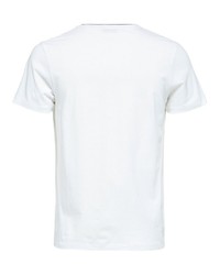 weißes T-Shirt mit einem Rundhalsausschnitt von Selected Homme