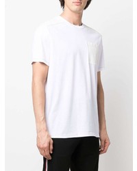 weißes T-Shirt mit einem Rundhalsausschnitt von Moncler