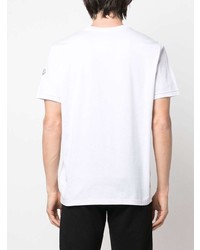 weißes T-Shirt mit einem Rundhalsausschnitt von Moncler