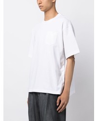 weißes T-Shirt mit einem Rundhalsausschnitt von Sacai