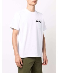 weißes T-Shirt mit einem Rundhalsausschnitt von Sacai