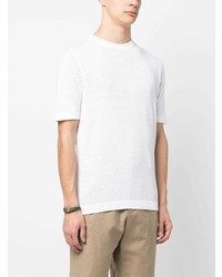 weißes T-Shirt mit einem Rundhalsausschnitt von Borrelli