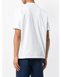 weißes T-Shirt mit einem Rundhalsausschnitt von MSGM