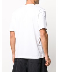 weißes T-Shirt mit einem Rundhalsausschnitt von Jil Sander