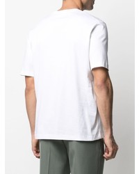 weißes T-Shirt mit einem Rundhalsausschnitt von Jil Sander