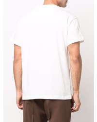 weißes T-Shirt mit einem Rundhalsausschnitt von Jil Sander