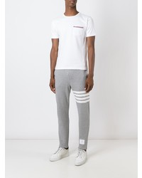 weißes T-Shirt mit einem Rundhalsausschnitt von Thom Browne