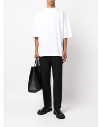 weißes T-Shirt mit einem Rundhalsausschnitt von Jil Sander