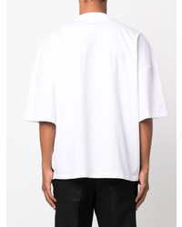 weißes T-Shirt mit einem Rundhalsausschnitt von Jil Sander