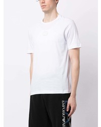 weißes T-Shirt mit einem Rundhalsausschnitt von Ea7 Emporio Armani