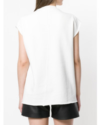 weißes T-Shirt mit einem Rundhalsausschnitt von Rick Owens DRKSHDW