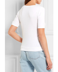 weißes T-Shirt mit einem Rundhalsausschnitt von Splendid