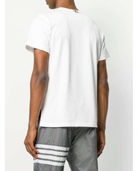 weißes T-Shirt mit einem Rundhalsausschnitt von Thom Browne