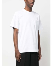 weißes T-Shirt mit einem Rundhalsausschnitt von Sacai