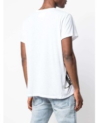 weißes T-Shirt mit einem Rundhalsausschnitt von Greg Lauren