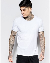 weißes T-Shirt mit einem Rundhalsausschnitt von Sisley