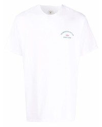 weißes T-Shirt mit einem Rundhalsausschnitt von Sporty & Rich