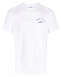 weißes T-Shirt mit einem Rundhalsausschnitt von Sporty & Rich