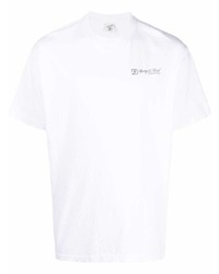 weißes T-Shirt mit einem Rundhalsausschnitt von Sporty & Rich