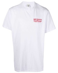 weißes T-Shirt mit einem Rundhalsausschnitt von Sporty & Rich