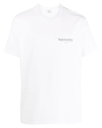 weißes T-Shirt mit einem Rundhalsausschnitt von Sporty & Rich