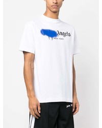 weißes T-Shirt mit einem Rundhalsausschnitt von Palm Angels