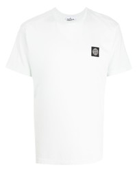 weißes T-Shirt mit einem Rundhalsausschnitt von Stone Island