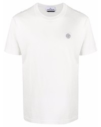 weißes T-Shirt mit einem Rundhalsausschnitt von Stone Island