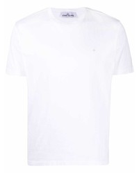 weißes T-Shirt mit einem Rundhalsausschnitt von Stone Island