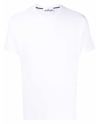 weißes T-Shirt mit einem Rundhalsausschnitt von Stone Island