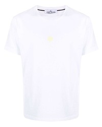 weißes T-Shirt mit einem Rundhalsausschnitt von Stone Island