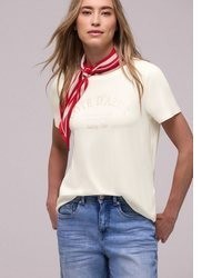 weißes T-Shirt mit einem Rundhalsausschnitt von STREET ONE