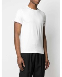 weißes T-Shirt mit einem Rundhalsausschnitt von Moncler