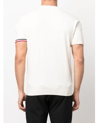 weißes T-Shirt mit einem Rundhalsausschnitt von Moncler