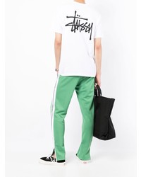 weißes T-Shirt mit einem Rundhalsausschnitt von Stussy