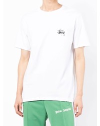 weißes T-Shirt mit einem Rundhalsausschnitt von Stussy